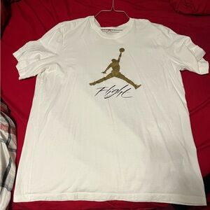 Jordan White Tee with Gold Logo